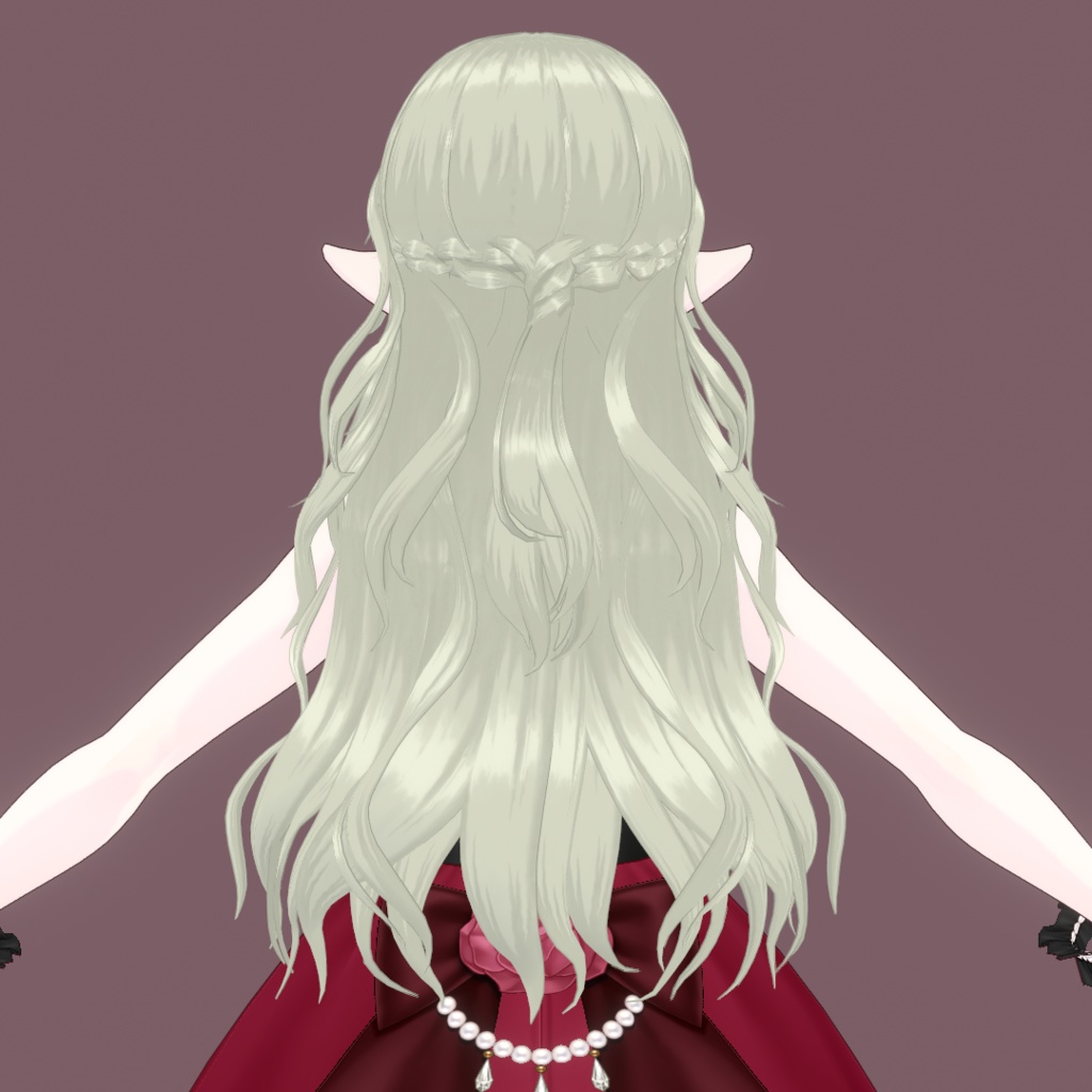【VRoid正式版】編み込みウェーブロングヘアー【ヘアープリセット】
