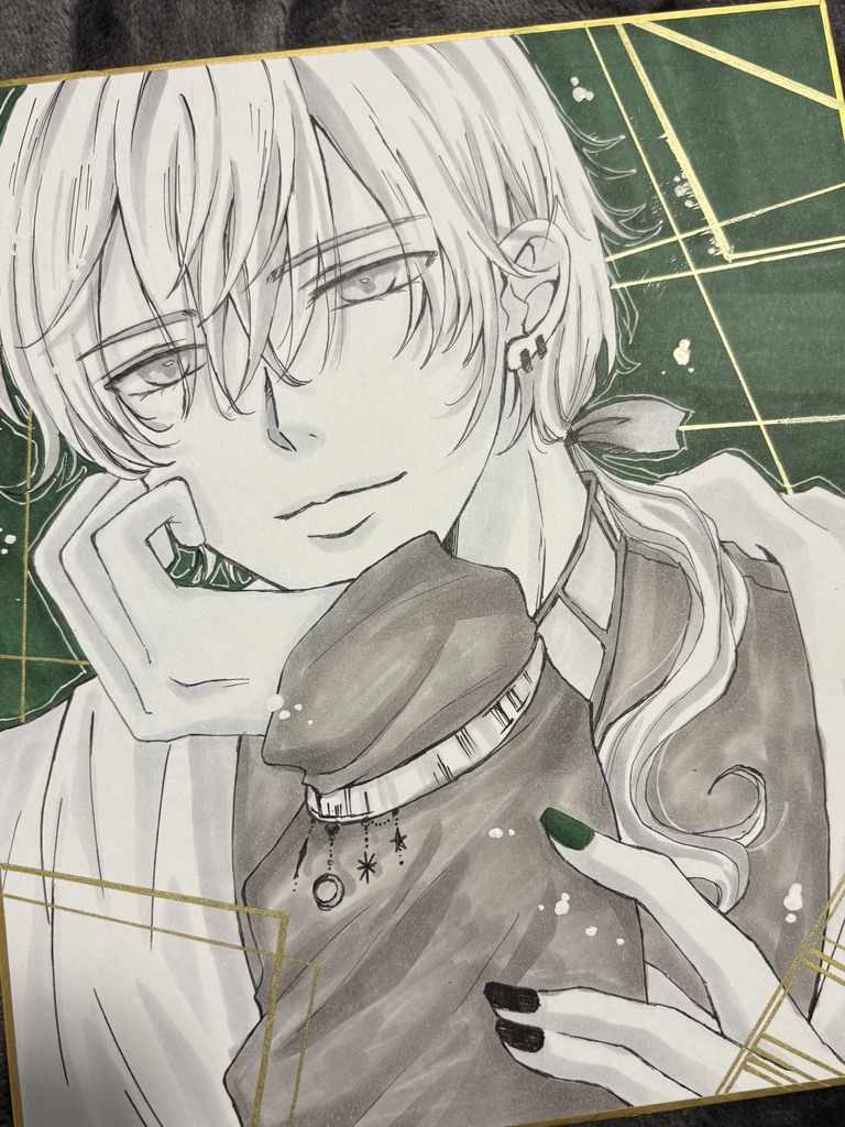 中サイズ色紙💚緑の王子🤴