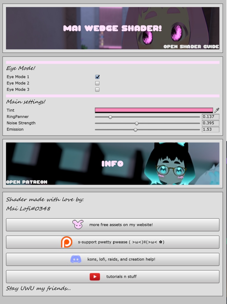 Mai Wedge Eye Shader!