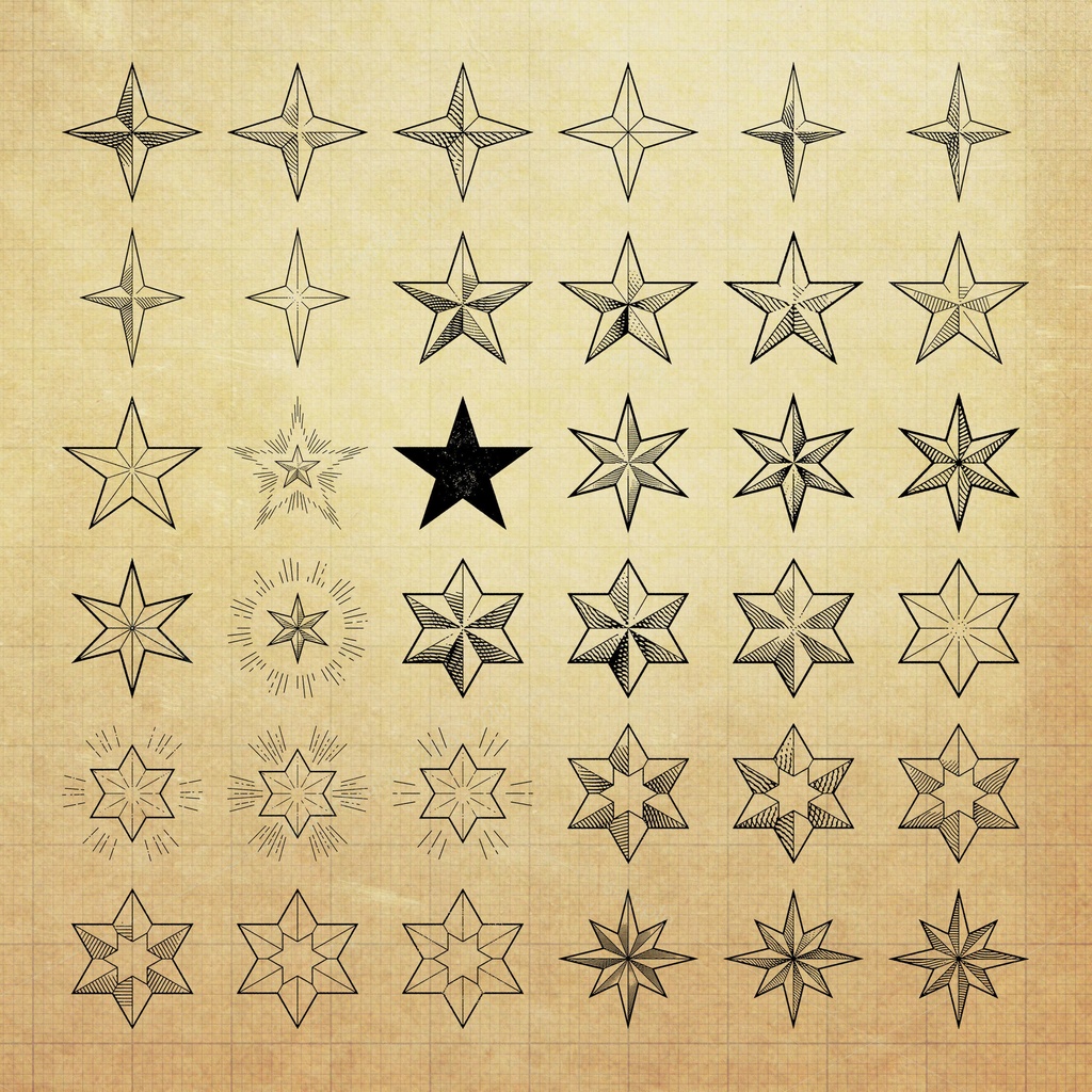 星・多角形・多面体シンボル素材集