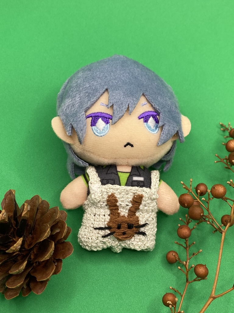 ゆる〜い刺繍のサロペット “うさぎ”