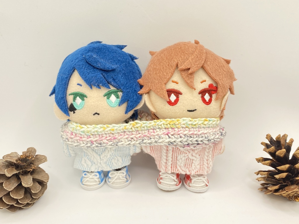 手編みのぬいマフラー　カップルタイプ