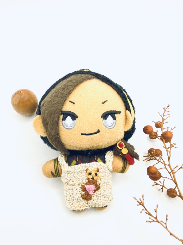 ゆる〜い刺繍のサロペット “ラッコ”