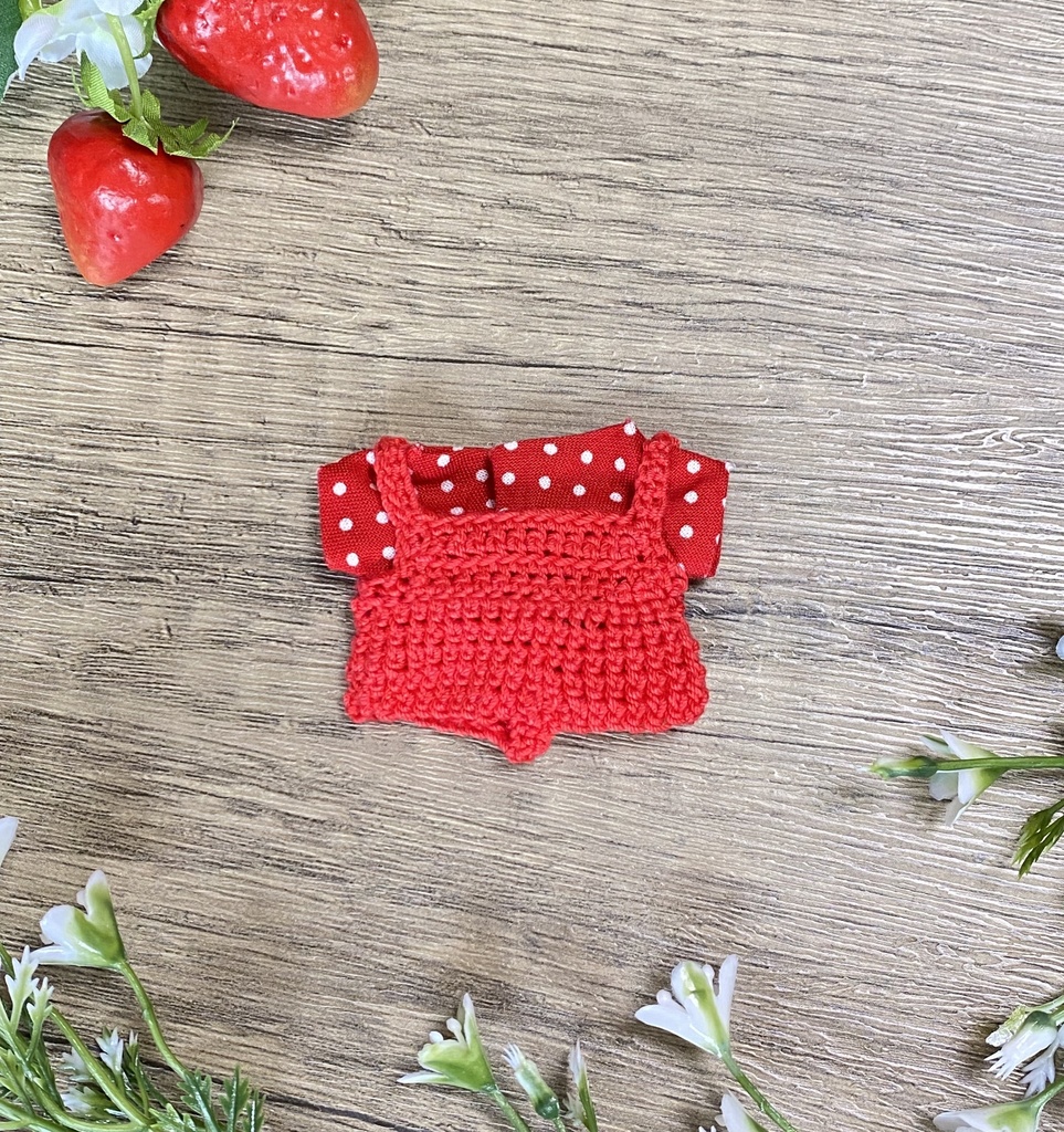 ゆる〜い刺繍のサロペットセット