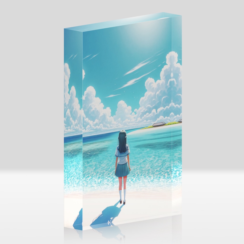 旅する女子高生(モルディブ) - アクリルブロック