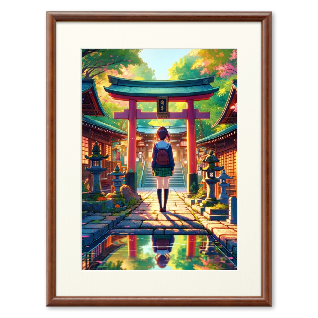旅する女子高生(神社)- プリモアート