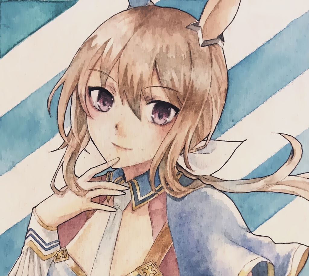 手描きイラスト ウマ娘 アドマイヤベガ 翠 Booth