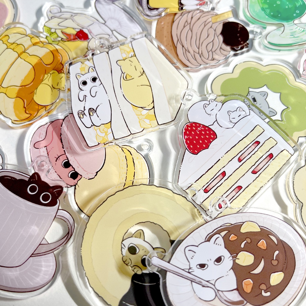 喫茶猫アクリルキーホルダー(全16種)