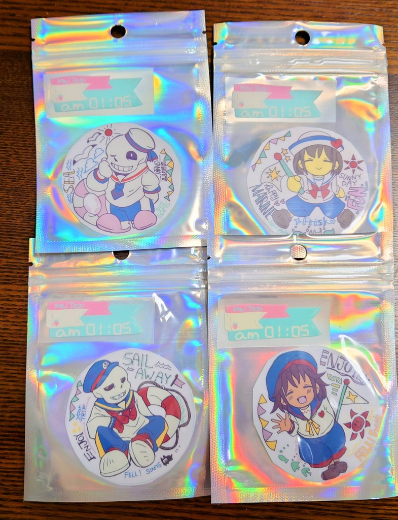 クリア素材ステッカー4枚セット