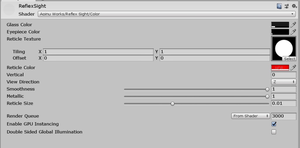 【VRC対応Shader】Simple Reflex Sight Shader