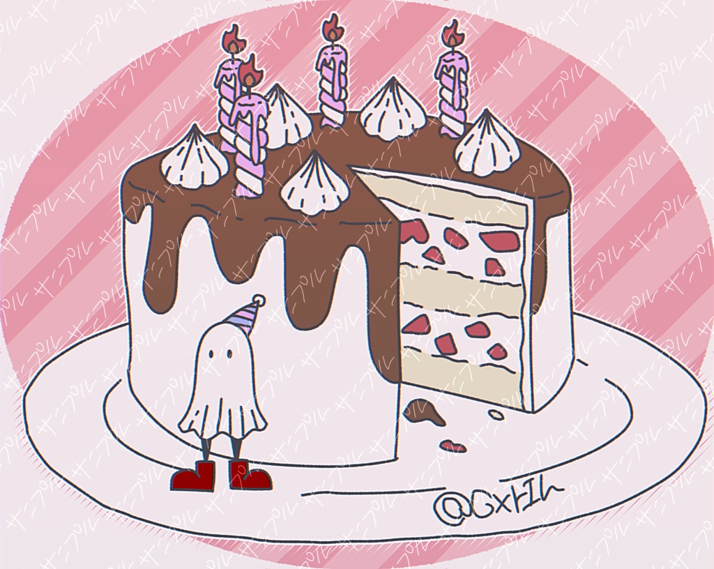 おばけちゃんと食べ物トートバッグ