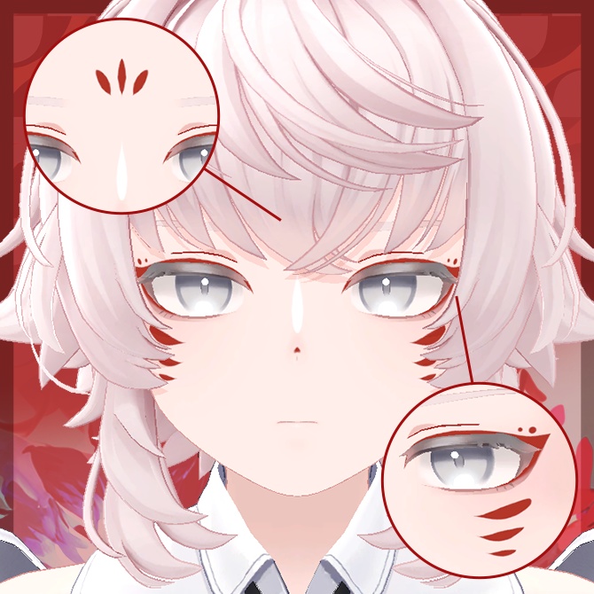 紅狐メイクテクスチャ【Toah対応】 #Lana_Puff