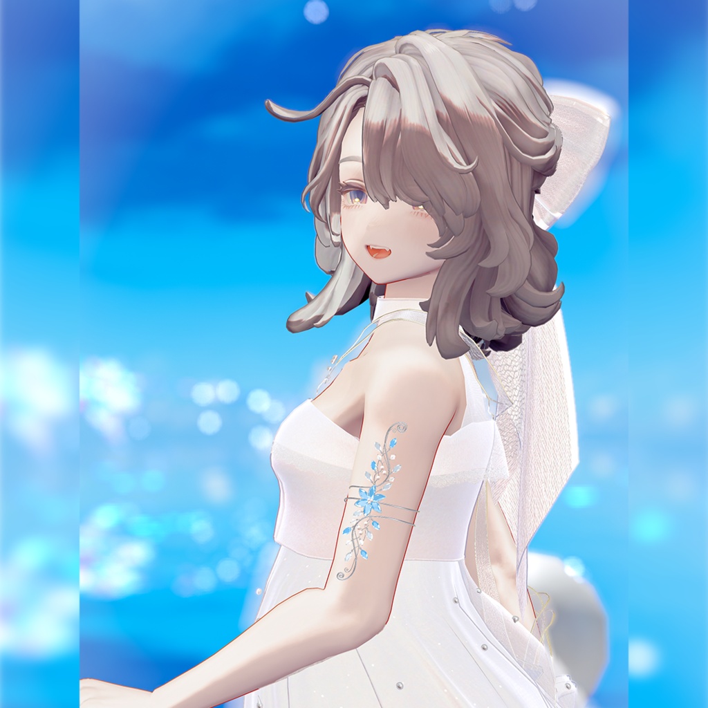 【5/30までセール・ショップフォロワー無料配布中】Brin de Fleur -ブラン・ド・フルール- アームカフ 【VRChat向け3Dアクセサリー】 #Lana_Puff