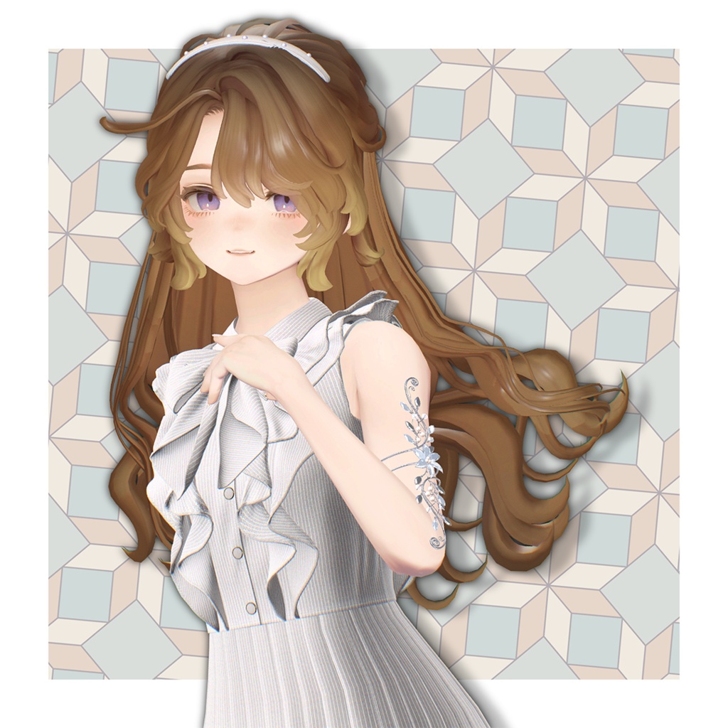 【5/30までセール・ショップフォロワー無料配布中】Brin de Fleur -ブラン・ド・フルール- アームカフ 【VRChat向け3Dアクセサリー】 #Lana_Puff