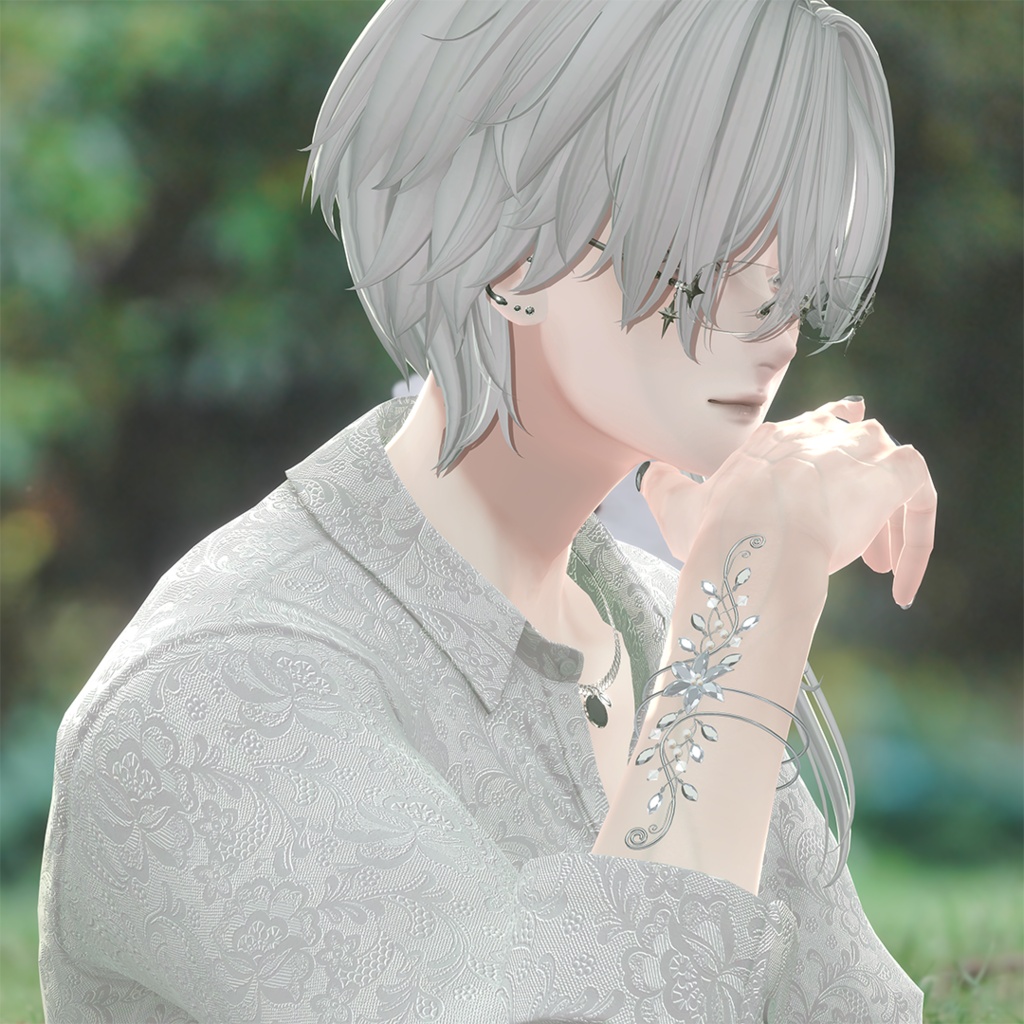【5/30までセール・ショップフォロワー無料配布中】Brin de Fleur -ブラン・ド・フルール- アームカフ 【VRChat向け3Dアクセサリー】 #Lana_Puff