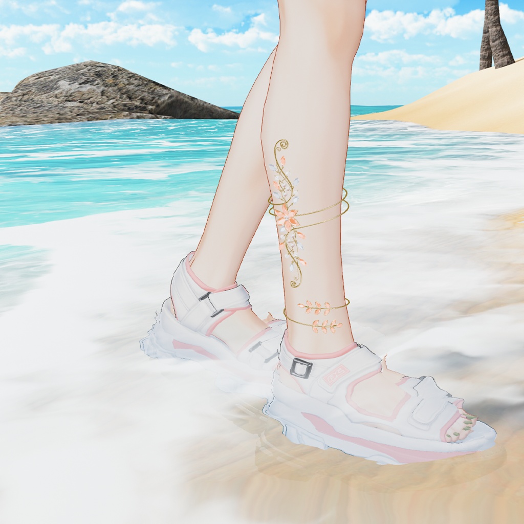 【5/30までセール・ショップフォロワー無料配布中】Brin de Fleur -ブラン・ド・フルール- アームカフ 【VRChat向け3Dアクセサリー】 #Lana_Puff