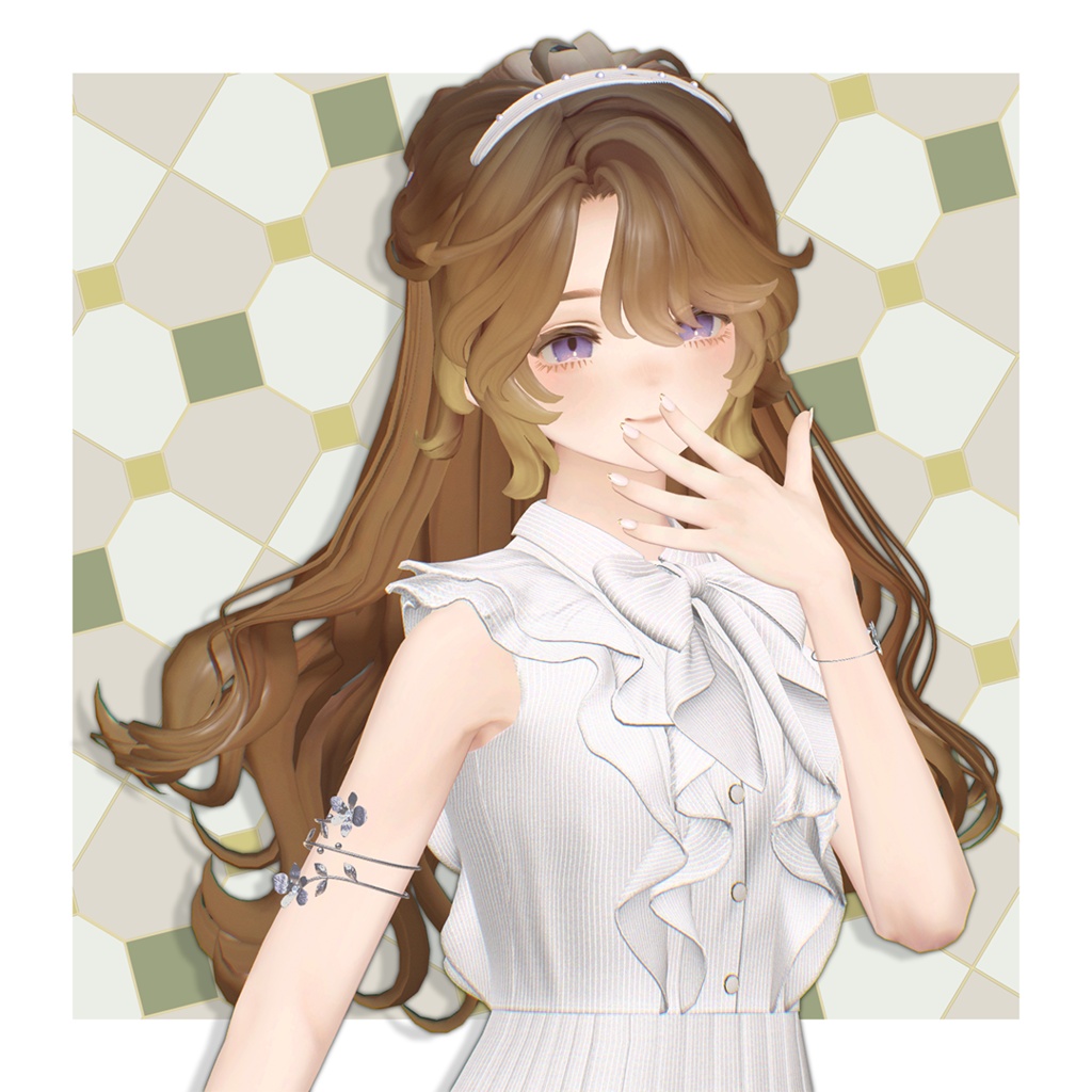【5/30までセール・ショップフォロワー無料配布中】Brin de Fleur -ブラン・ド・フルール- アームカフ 【VRChat向け3Dアクセサリー】 #Lana_Puff