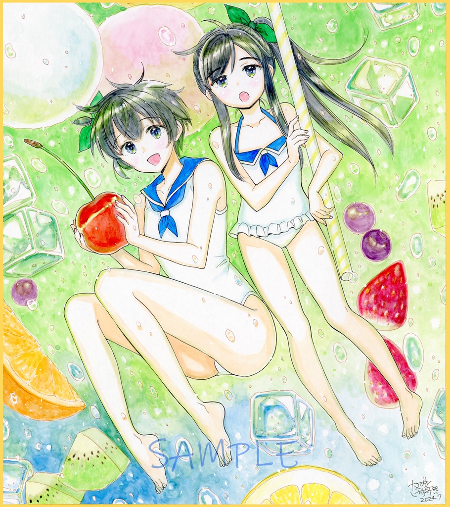 【受注生産】キャラクター2人指定色紙