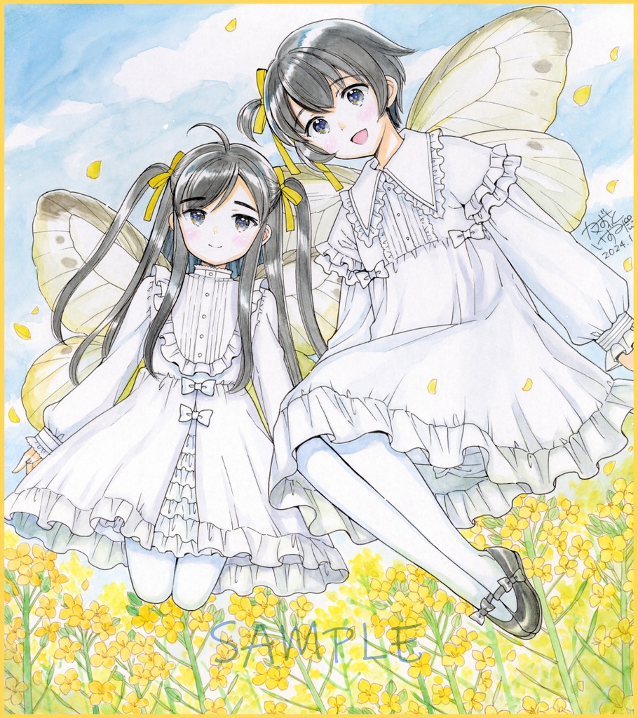 【受注生産】キャラクター2人指定色紙