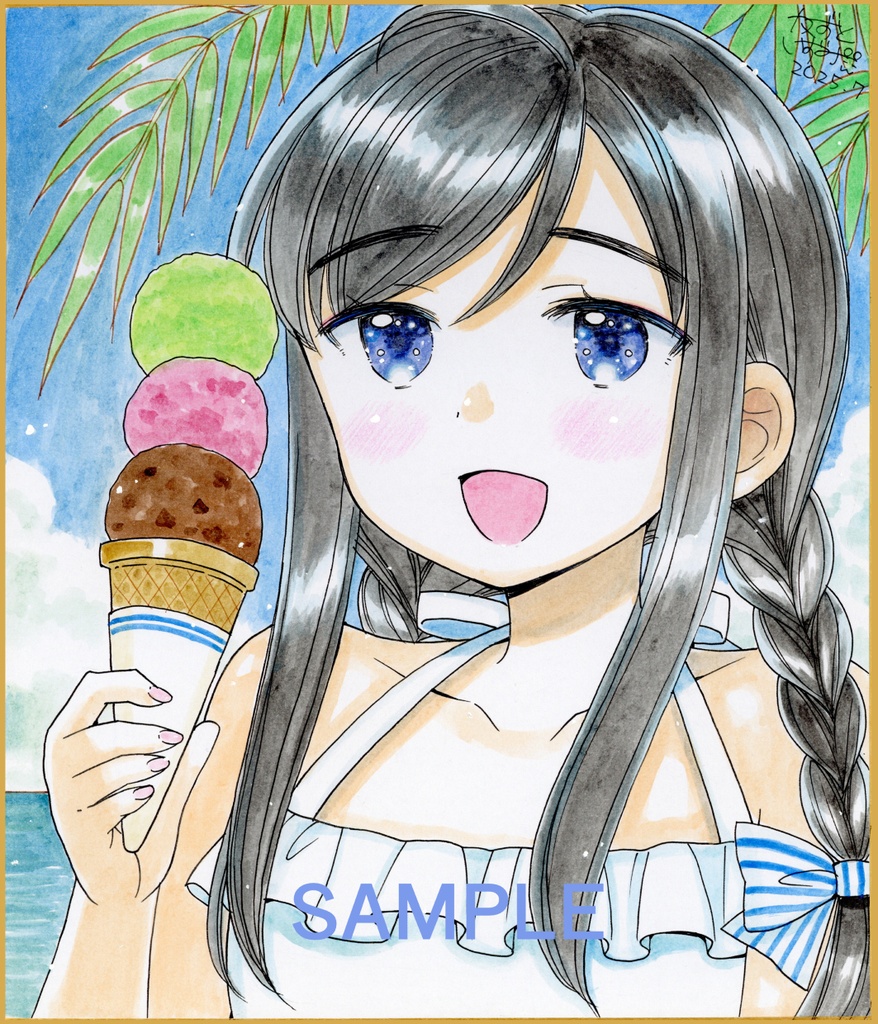 【7月13日22時販売開始】中色紙「夢のトリプルアイスとあすちゃん」