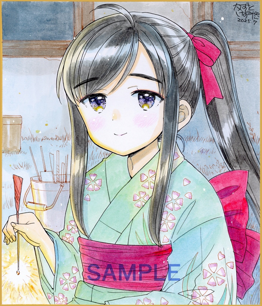 【7月27日22時販売開始】中色紙「線香花火とあすちゃん」