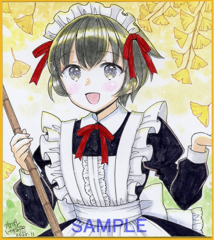 【11月15日22時販売開始】ミニ色紙2枚セット「銀杏姉妹」