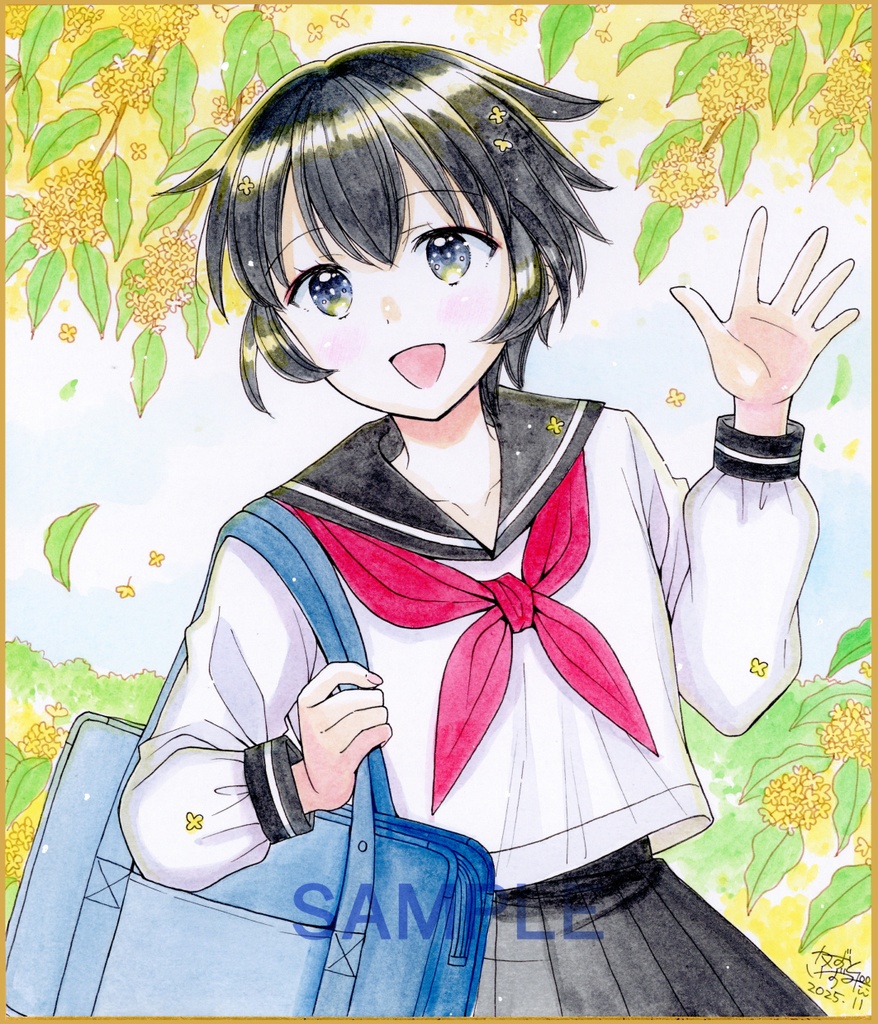 【11月15日22時販売開始】中色紙2枚セット「金木犀姉妹」