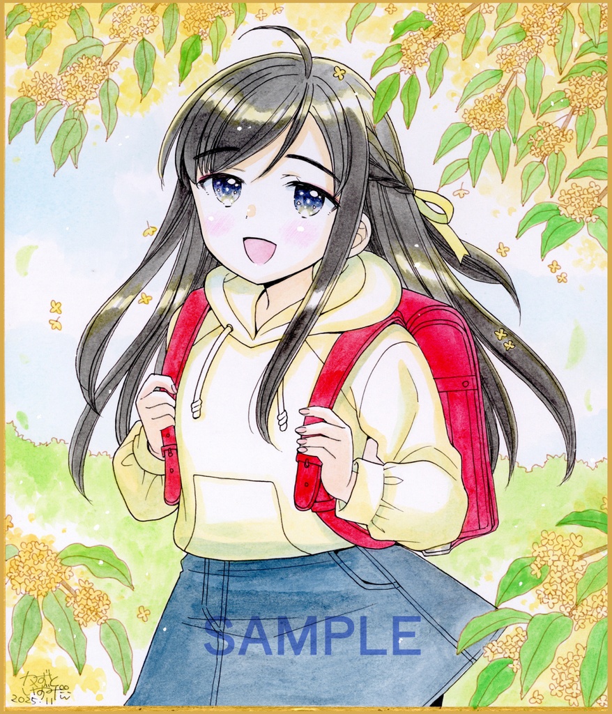 【11月15日22時販売開始】中色紙2枚セット「金木犀姉妹」