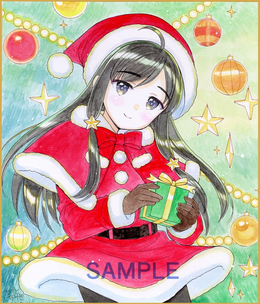 【11月22日22時販売開始】中色紙2枚セット「サンタ姉妹」