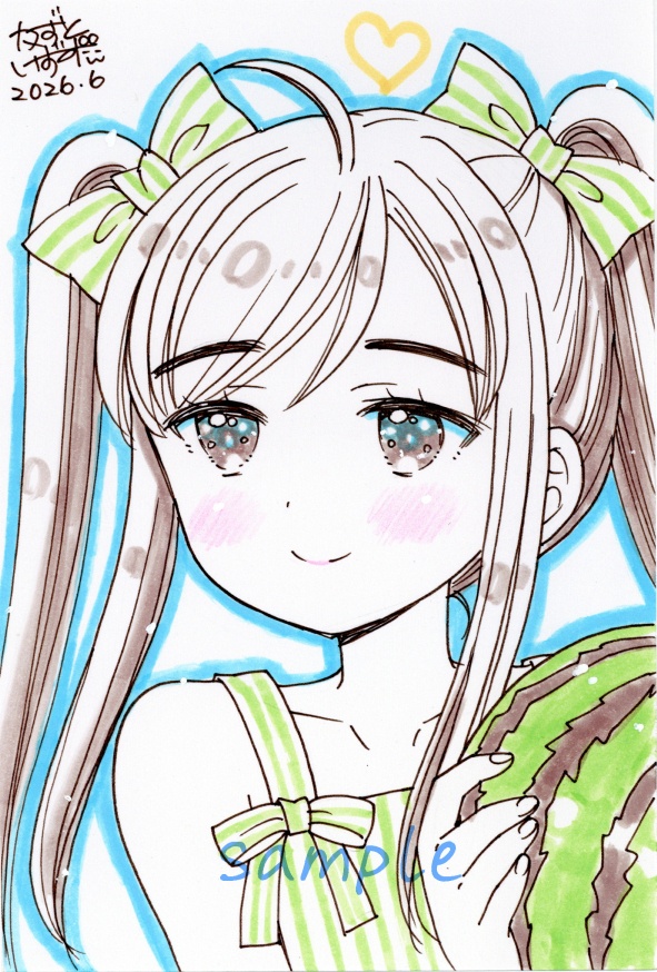 【6月6日22時販売開始】ポストカード2枚セット「スイカ姉妹」