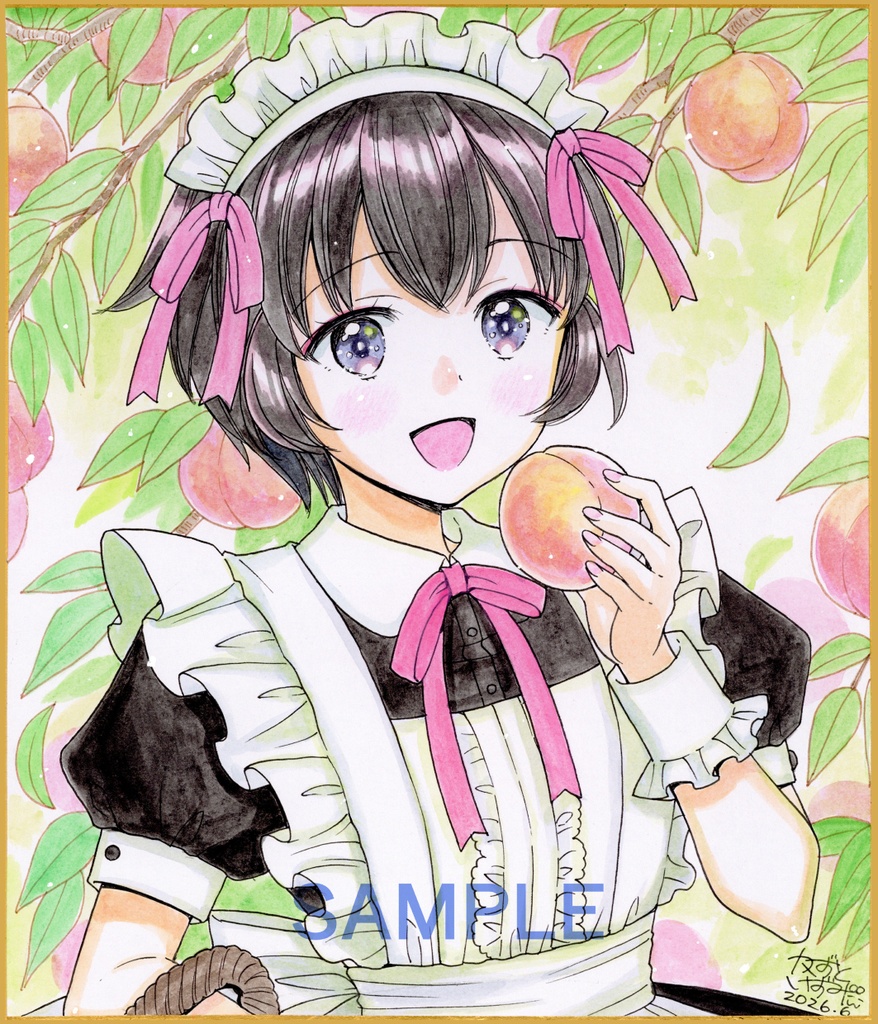 【6月6日22時販売開始】中色紙2枚セット「桃姉妹」