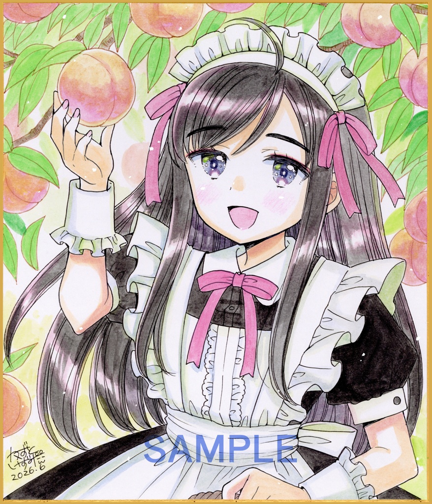 【6月6日22時販売開始】中色紙2枚セット「桃姉妹」