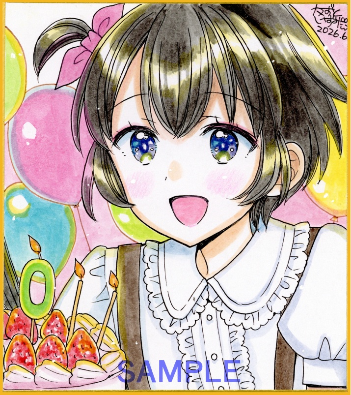 【6月13日22時販売開始】ミニ色紙2枚セット「ケーキ姉妹」