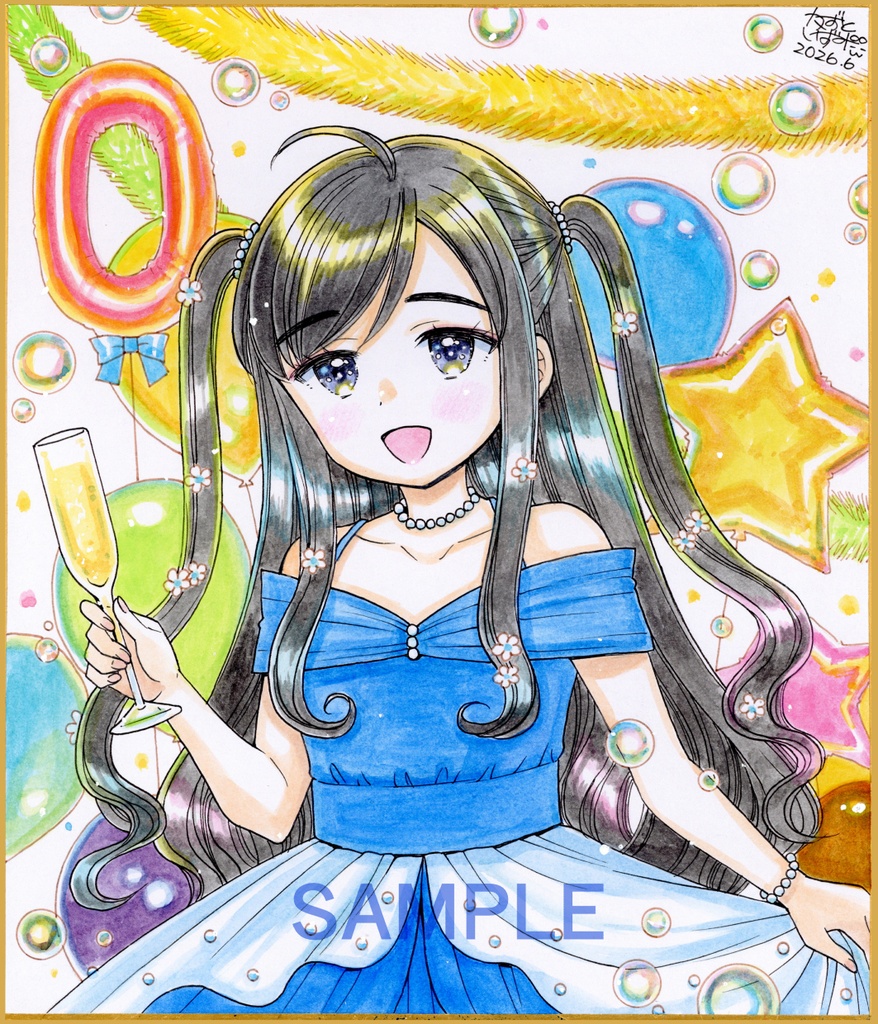 【6月13日22時販売開始】中色紙2枚セット「乾杯姉妹」