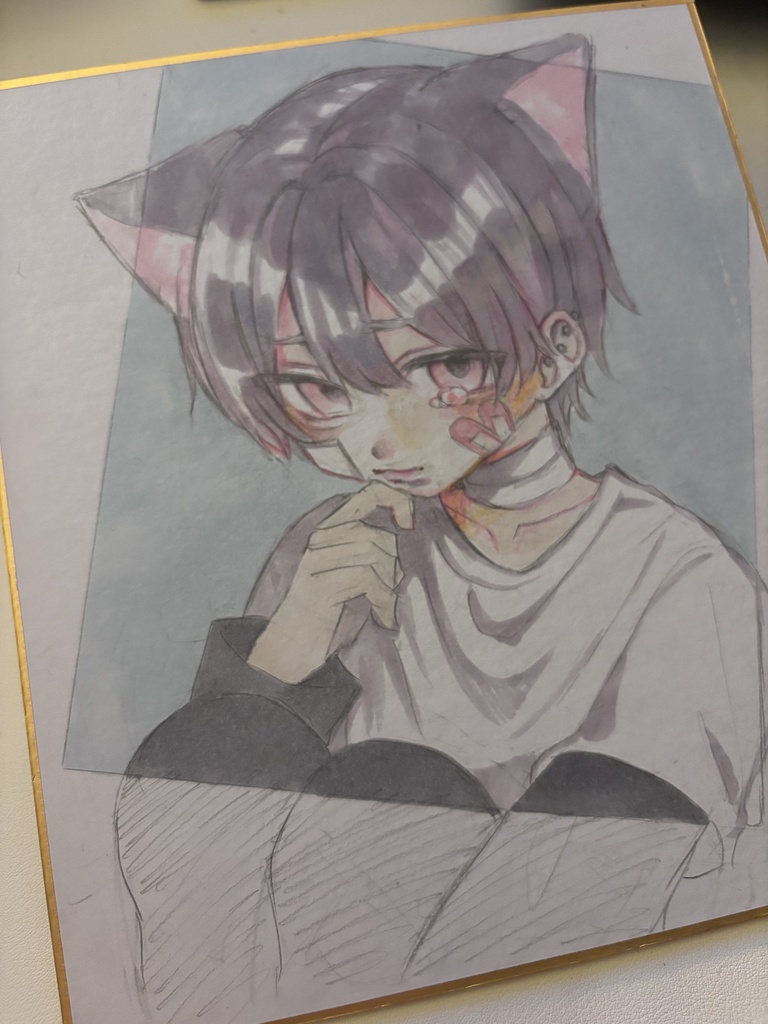 【原画一点もの】手描き色紙イラスト