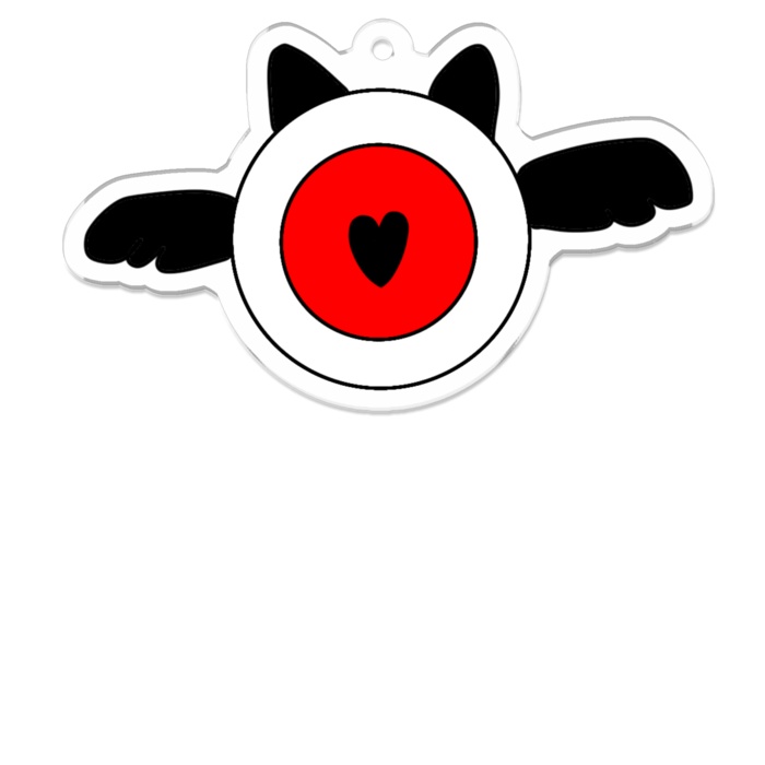 猫耳目玉アクリルキーホルダー