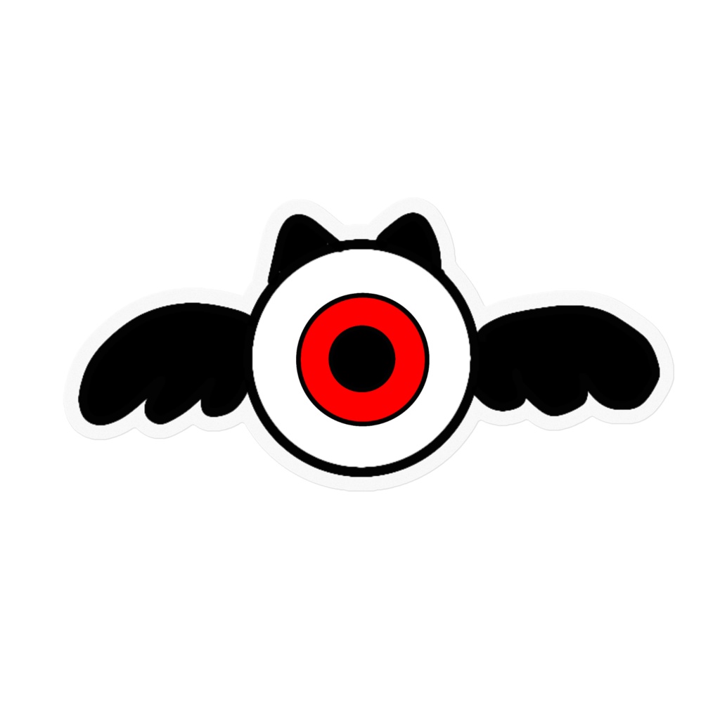 猫耳目玉ステッカー