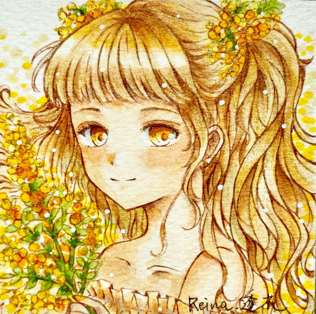 【原画】春を彩る・花の少女豆色紙(全6種類)