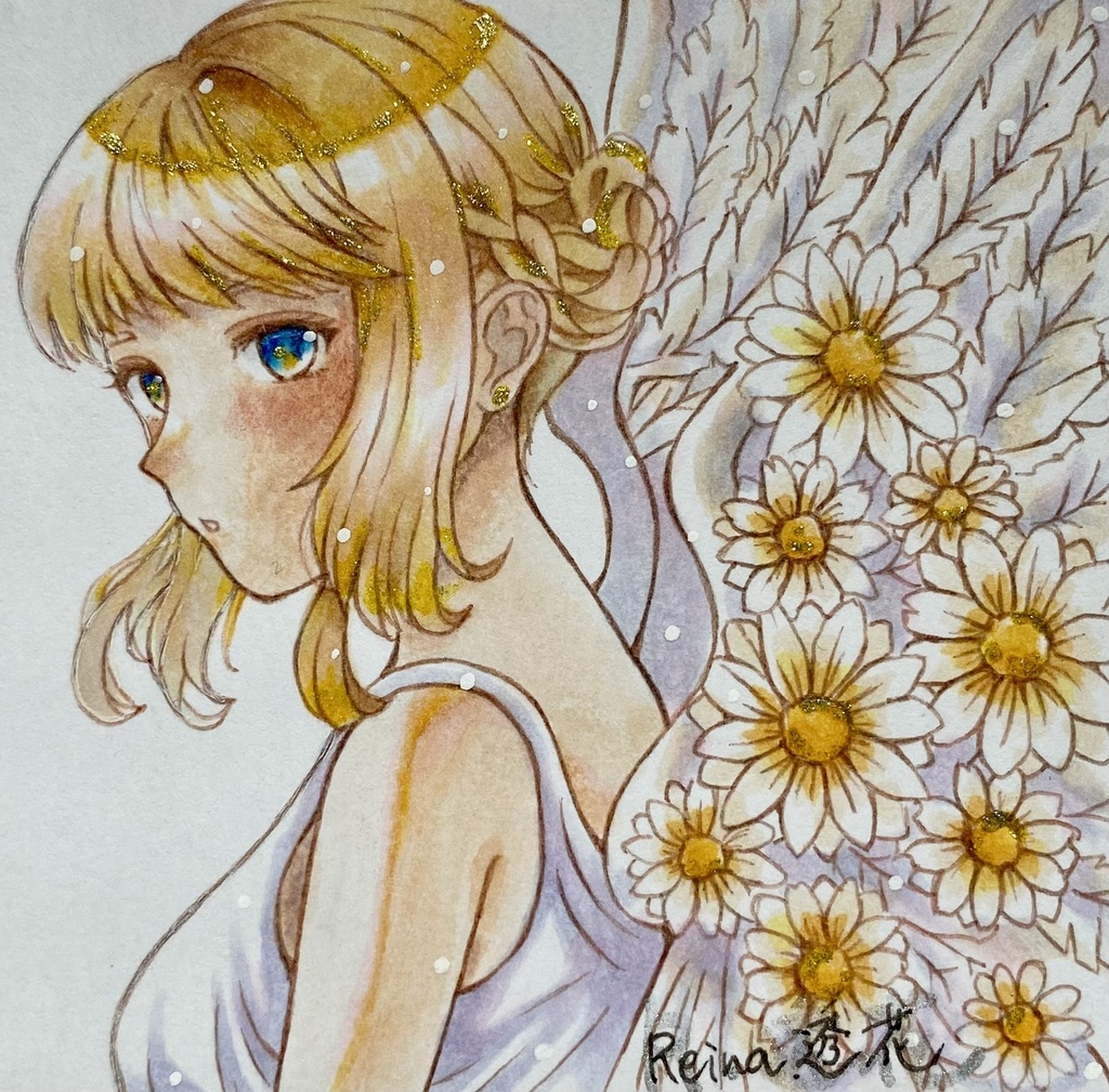 【原画】春を彩る・花の少女豆色紙(全6種類)