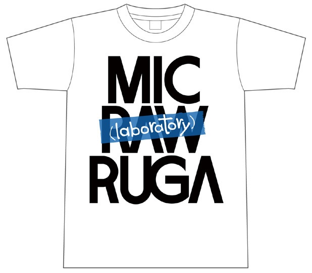 MIC RAW RUGA(laboratory) ロゴTシャツ(白)