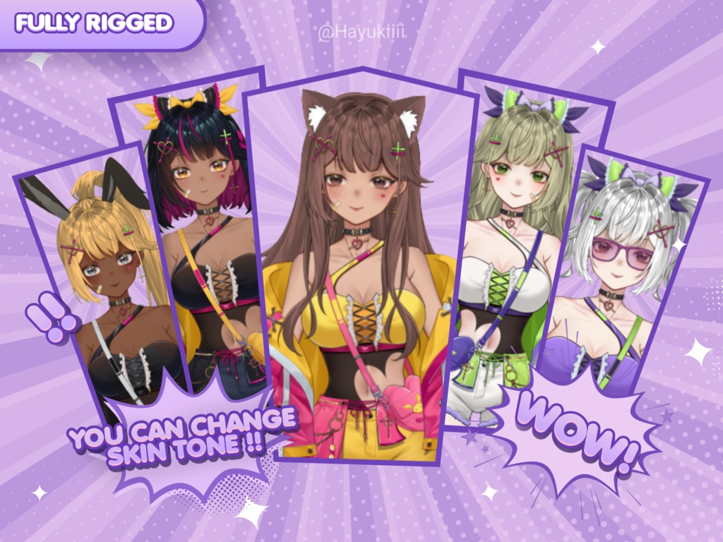 【live2d model】Customizable Vtuber Model, Vtube Studio, Commercial use! (Ready to Use) - Full Body Vtuber Model【live2dモデル】