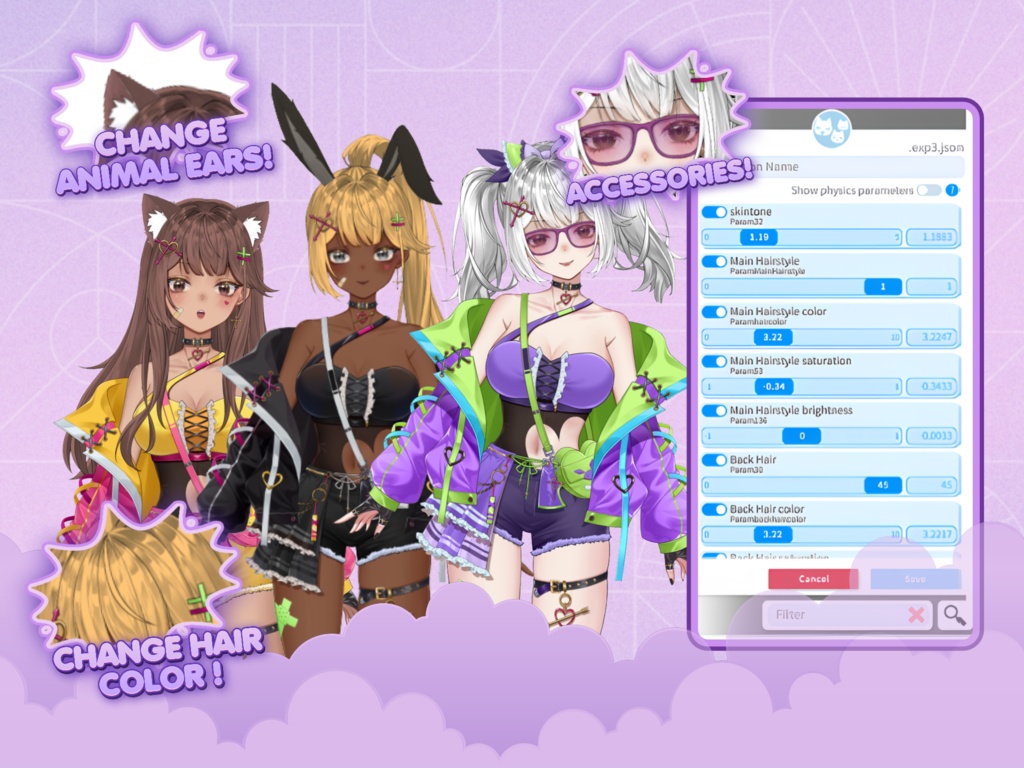 【live2d model】Customizable Vtuber Model, Vtube Studio, Commercial use! (Ready to Use) - Full Body Vtuber Model【live2dモデル】