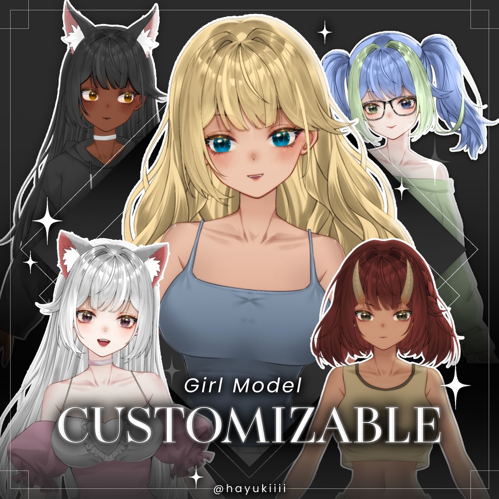 【live2d model】Customizable Vtuber Model, Vtube Studio, Commercial use! (Ready to Use) - Full Body Vtuber Model【live2dモデル】