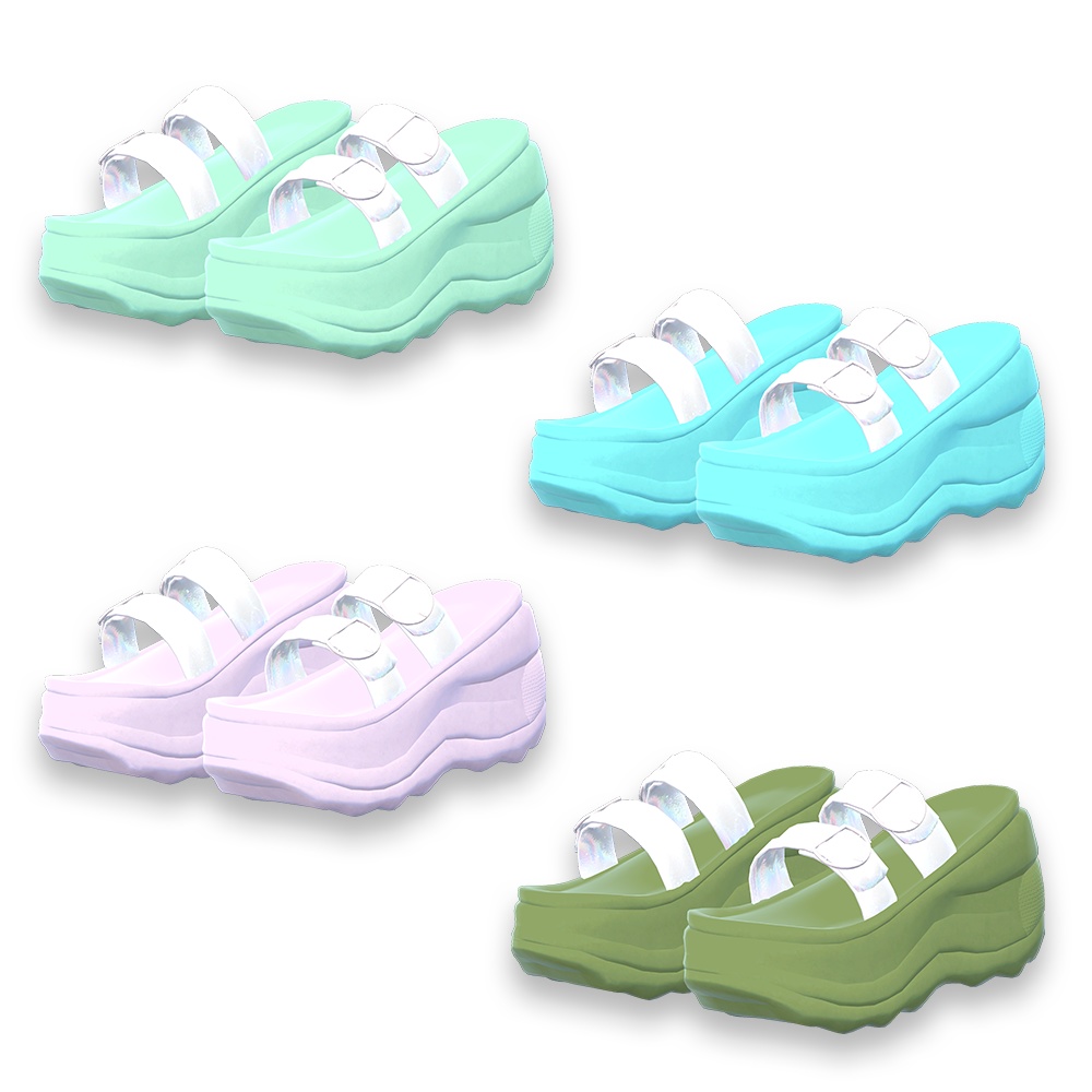 【バニラちゃん、マヌカちゃん対応】12色サンダル