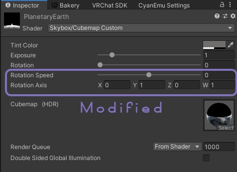 Modified Unity Skybox Shaders