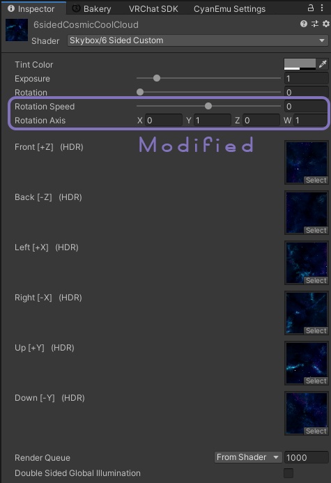 Rotating Unity Skybox Shaders