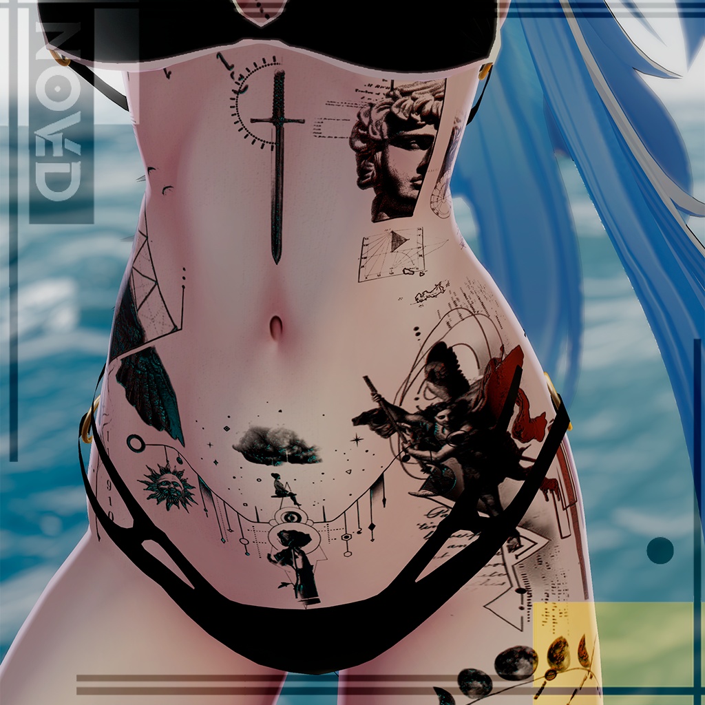 🏵️Solaris Ink Tatto🏵️/入れ墨 *テクスチャ* モデル/HD