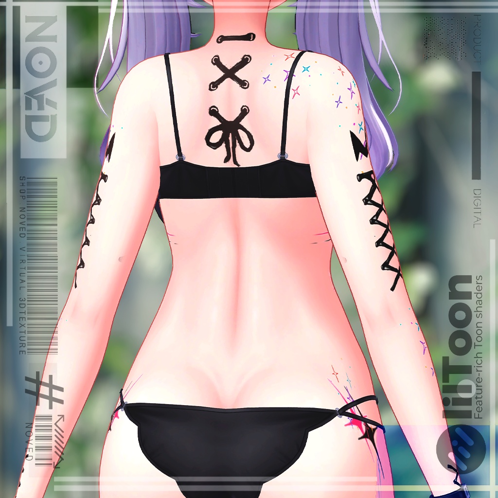 【Ties of the night/夜のリボン】🖤✨ Texture Tattoo 4K/テクスチャタトゥー 4K