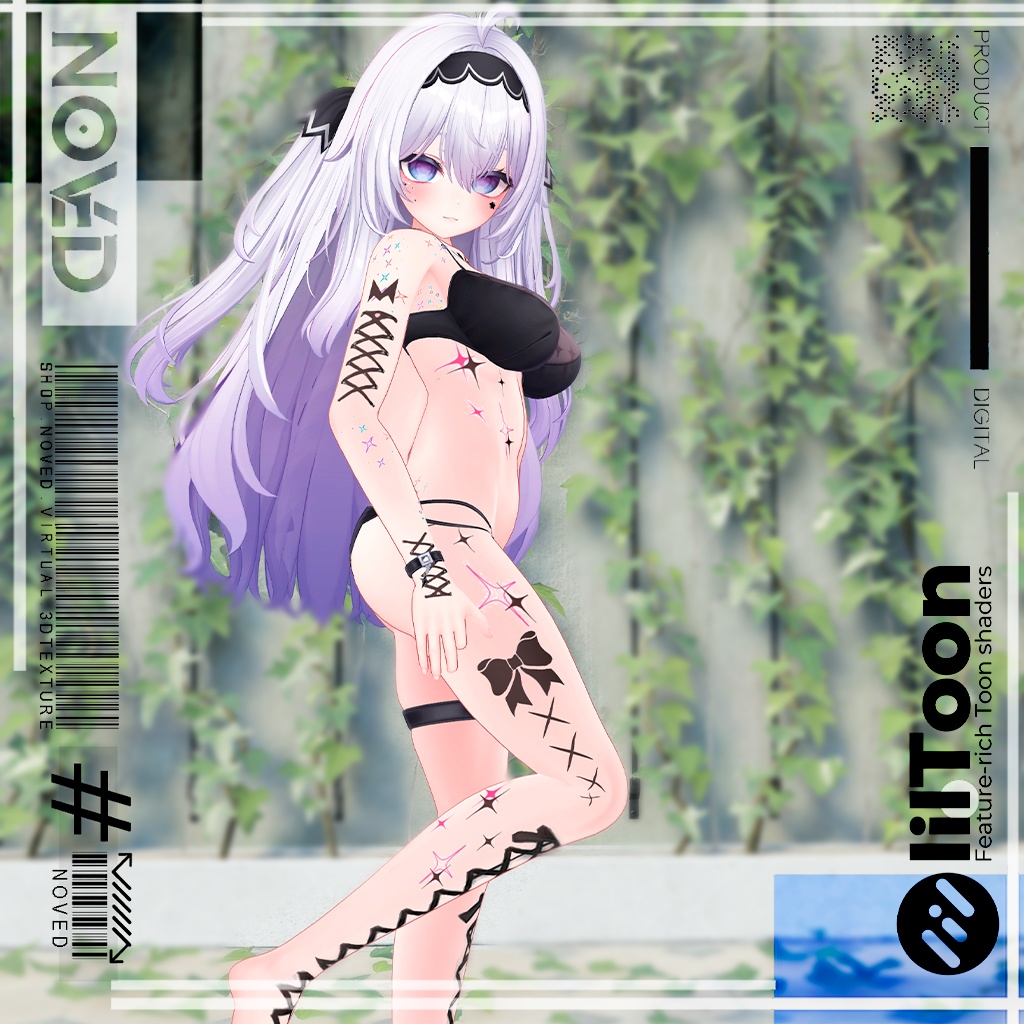 【Ties of the night/夜のリボン】🖤✨ Texture Tattoo 4K/テクスチャタトゥー 4K