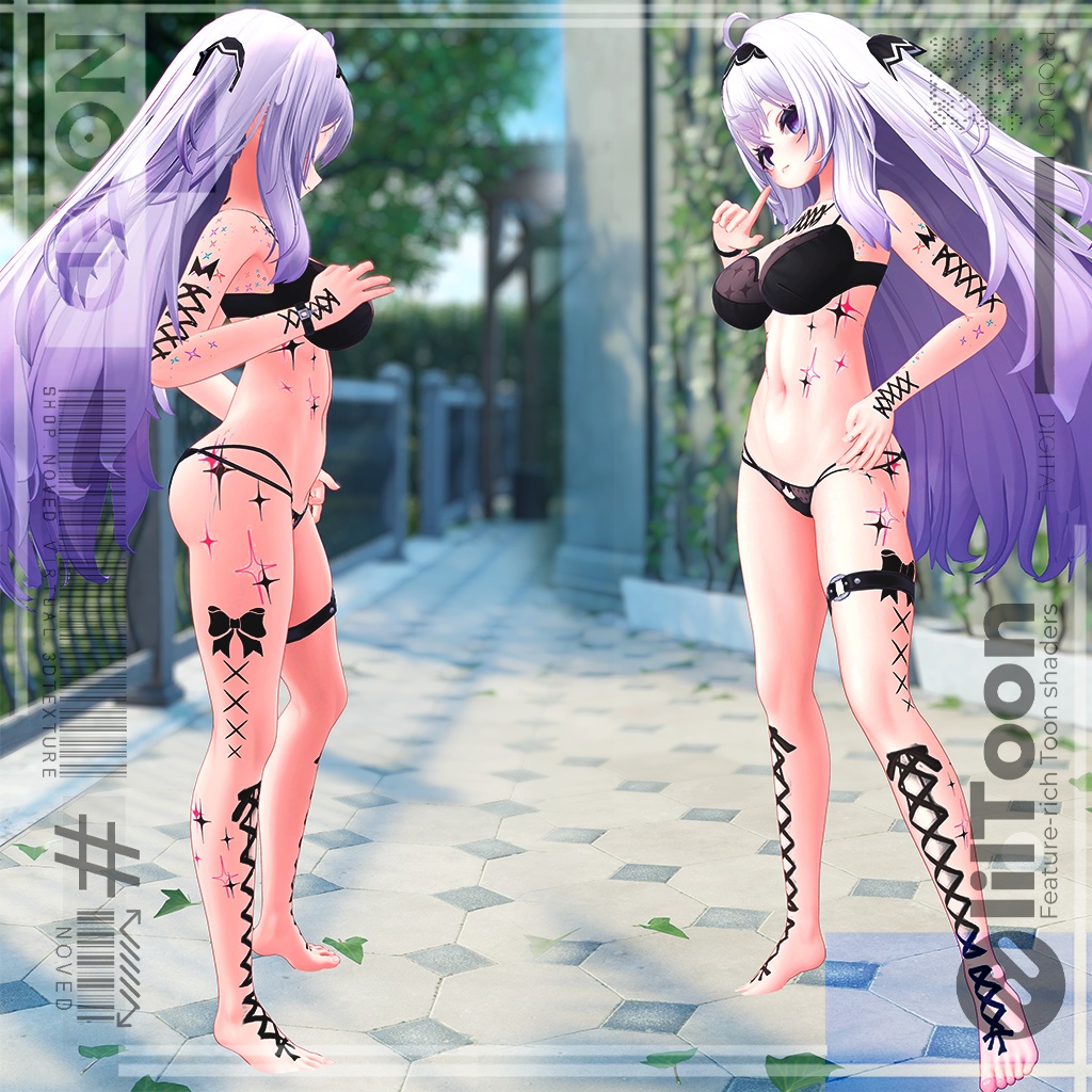 【Ties of the night/夜のリボン】🖤✨ Texture Tattoo 4K/テクスチャタトゥー 4K